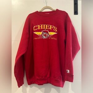 Vintage Logo Athletic Red Kansas City Chiefs Crewneck Sweatshirt